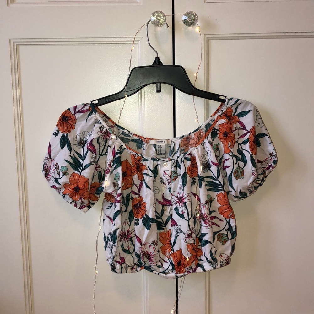 TROPICAL CROPPED BLOUSE